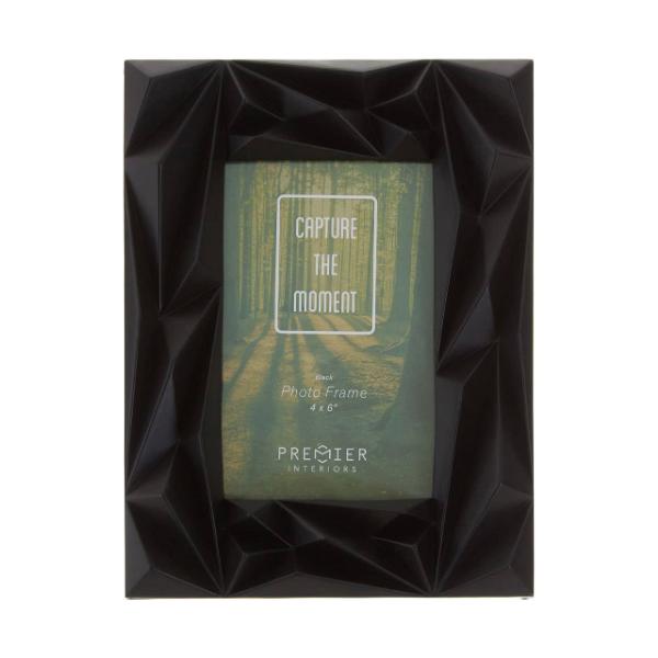 Geo Prisma Black 4in x 6in Photo Frame House, Home & Garden
