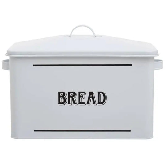Grocer White Metal Bread Bin H25 x D19 x W34 AK Kin Garden Supplies