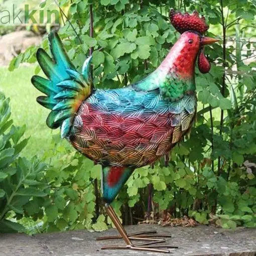 Hand Painted Metal Hen AK Kin Garden Supplies