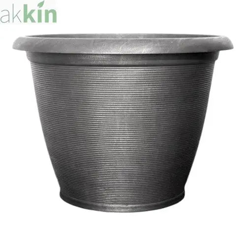 Helix Decorative Planter With Saucer 19"- Silver AK Kin Garden Supplies