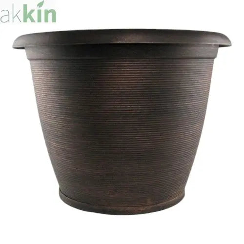 Helix Decorative Planter With Saucer 19"- Warm Copper AK Kin Garden Supplies