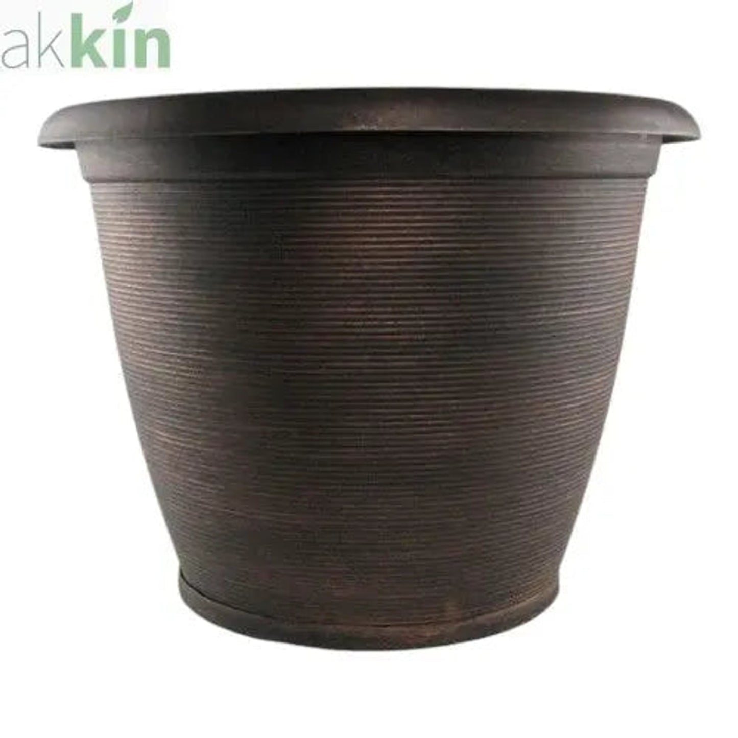 Helix Decorative Planter With Saucer 19"- Warm Copper AK Kin Garden Supplies