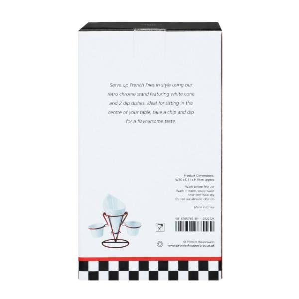 Hollywood French Fry Cone With 2 Dip Dishes And Metal Stand House, Home & Garden