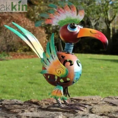 Home & Garden Decor / Exotic Creatures Hand Painted Crested Large Wacky bird AK Kin Garden Supplies