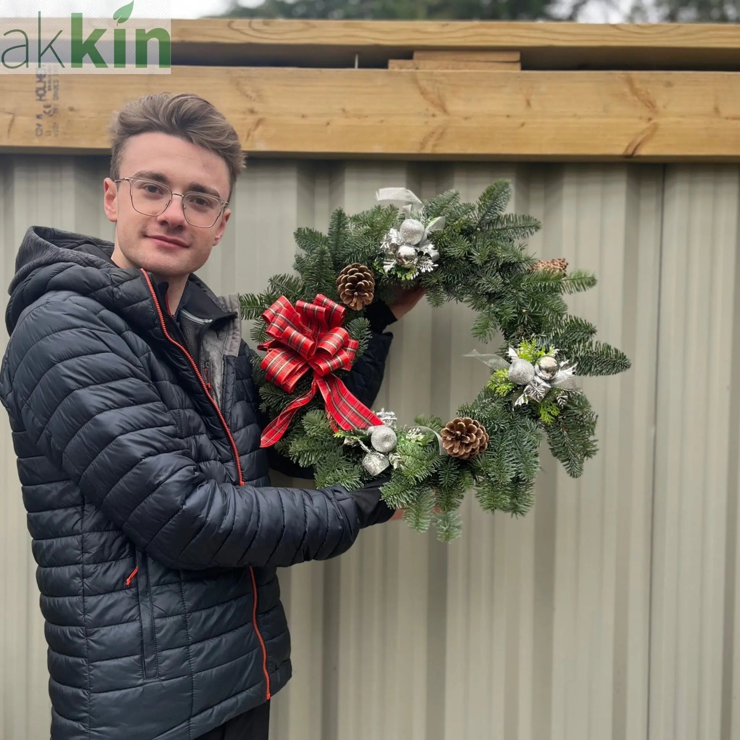 Noble Fir Christmas Wreath | 45cm | Real Wreath One Click Plants