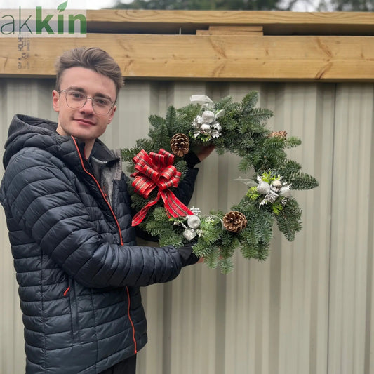 Noble Fir Christmas Wreath | 45cm | Real Wreath One Click Plants