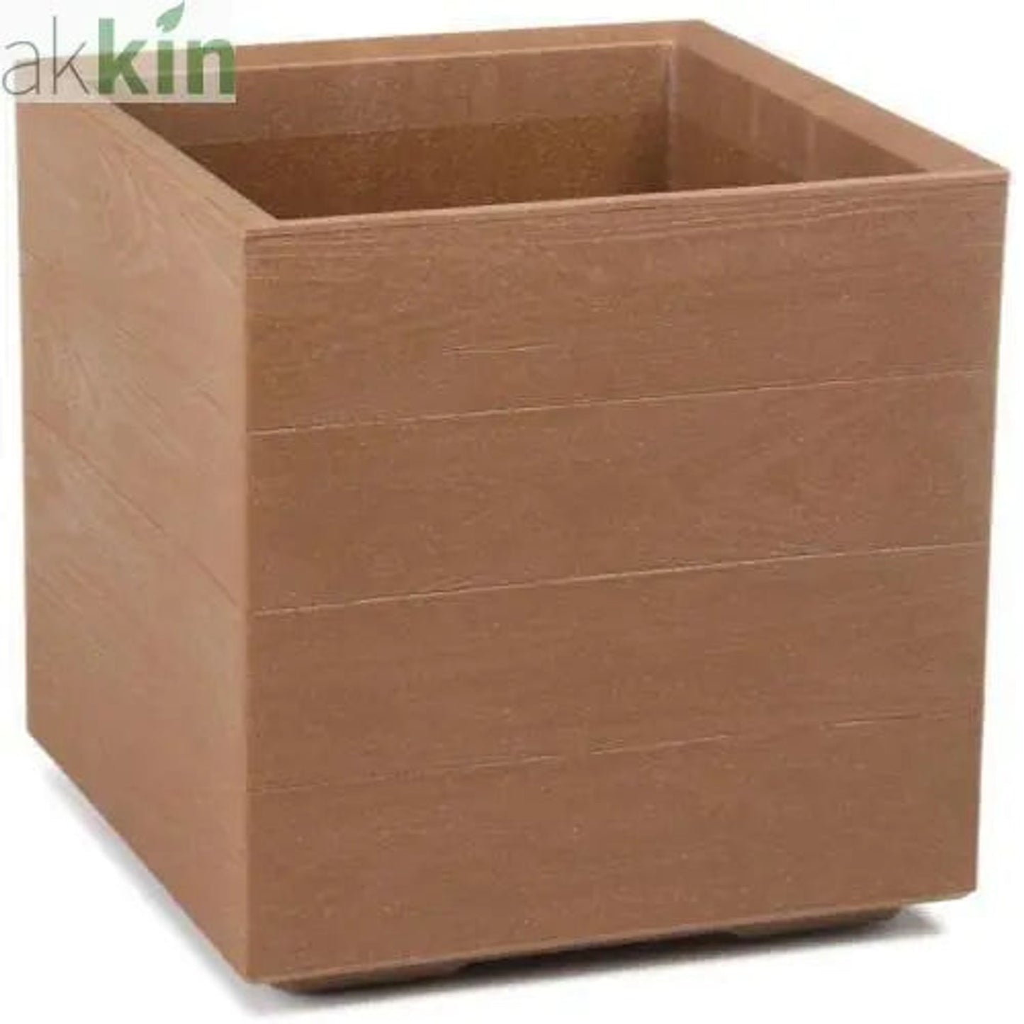 Karo ECO Wood Planter Square 40cm Natural Wood AK Kin Garden Supplies