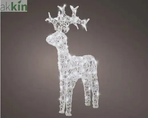 LED Light Up Christmas Reindeer Flashing Effect Outdoor Decoration L.36.5cm W.12cm H.61cm AK Kin Garden Supplies