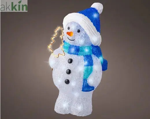 LED Light Up Christmas Snowman Steady Outdoor Decoration  L.20.5cm W.21.5cm H.43.2cm AK Kin Garden Supplies