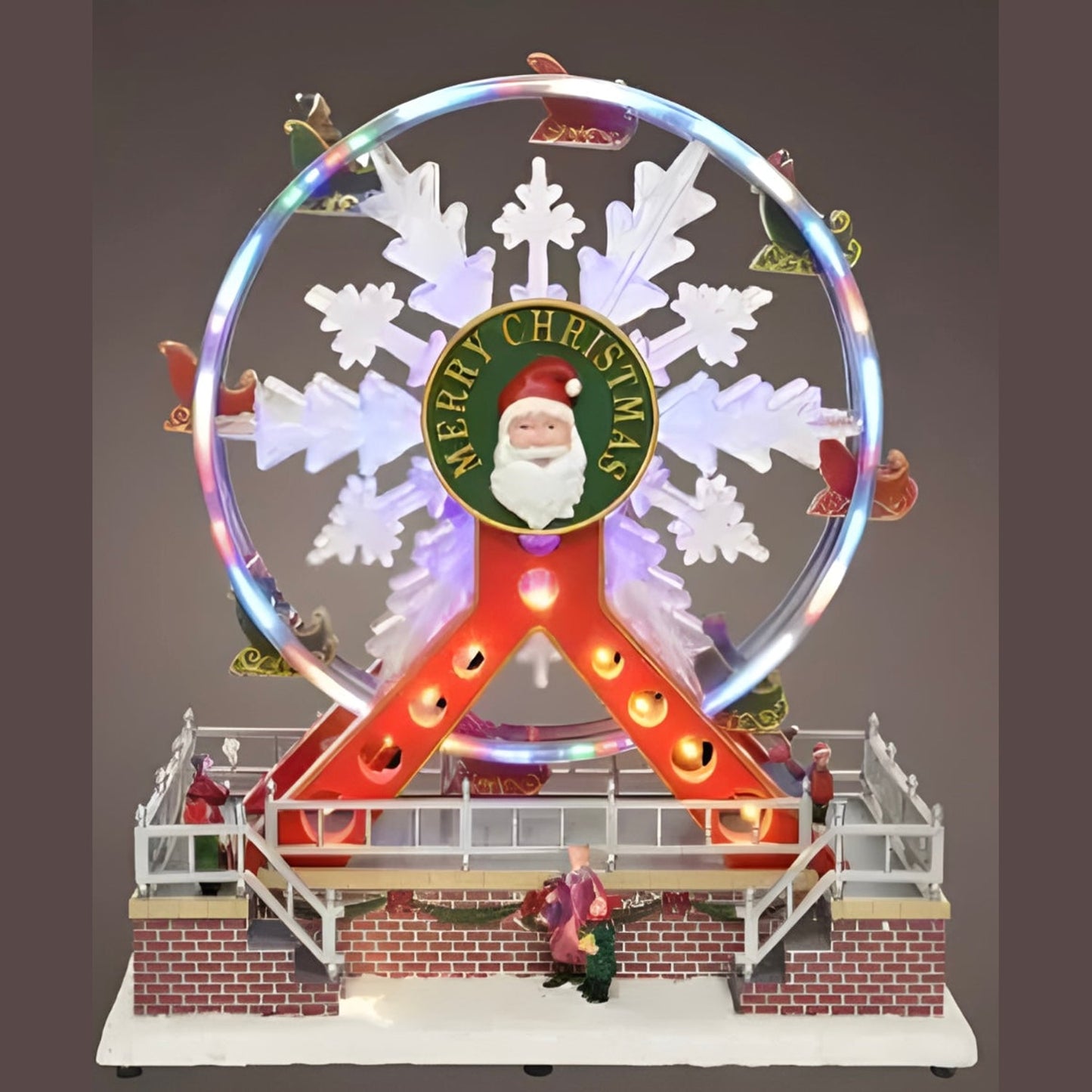 LED Merry Christmas Ferris wheel Polyresin Indoor Decoration L.15.5cm W.27.5cm H.31cm House, Home & Garden