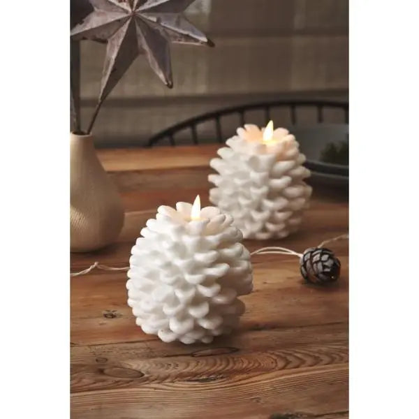LED Pinecone Candle 12.5m White AK Kin Garden Supplies
