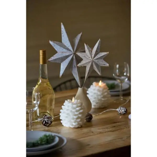 LED Pinecone Candle 12.5m White AK Kin Garden Supplies