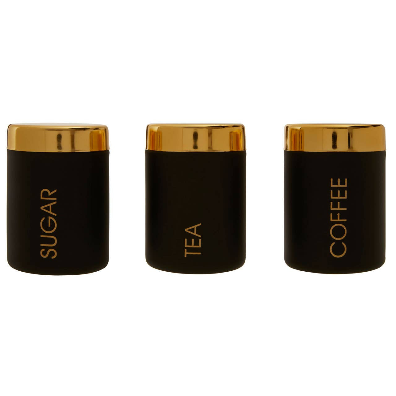 Liberty Set Of 3 Black Enamel Tea Coffee And Sugar Canisters House, Home & Garden