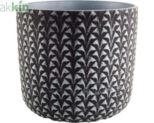 Loire Pineapple Decorative Planter 25cm - Grey Whitewash AK Kin Garden Supplies