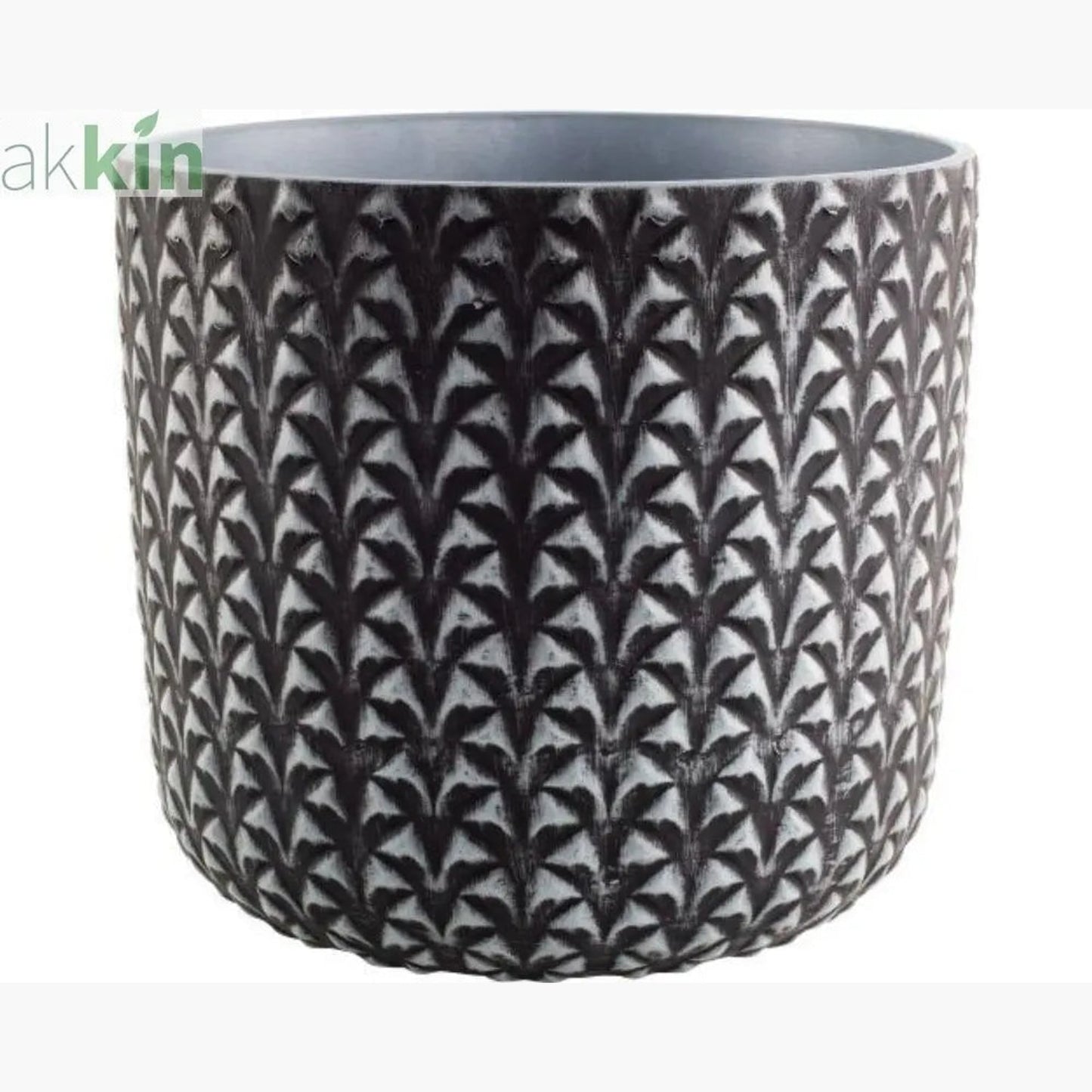 Loire Pineapple Decorative Planter 25cm - Grey Whitewash AK Kin Garden Supplies