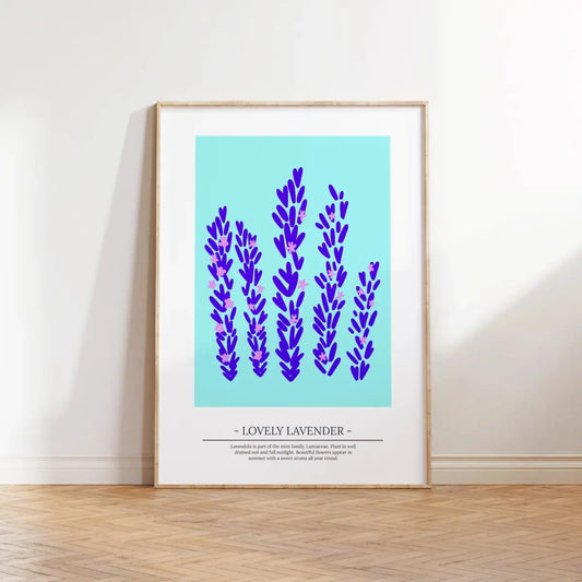 Lovely Lavender' Flower Print Wall Art A3 AK Kin Garden Supplies