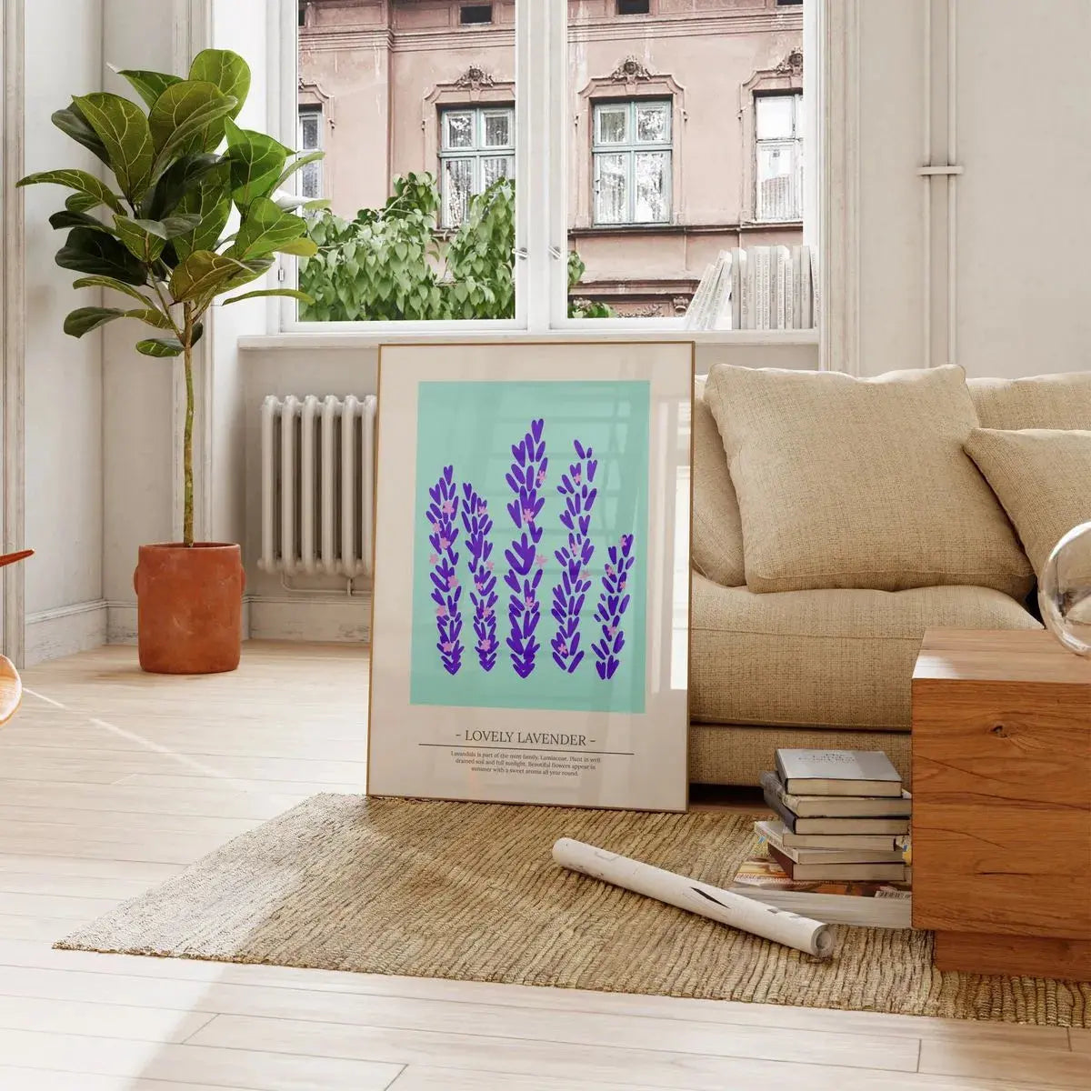 Lovely Lavender' Flower Print Wall Art A3 AK Kin Garden Supplies