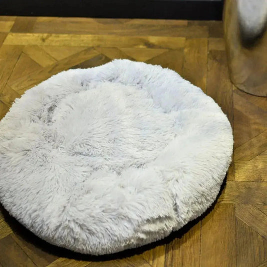 Luxury Soft Donut Dog Bed Cushion Superior Comfort Large 70cm - Light Grey AK Kin Garden Supplies