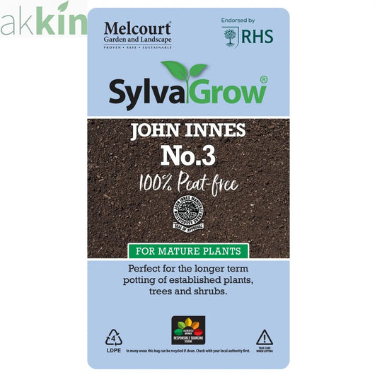 Melcourt 22Lt Bag of SylvaGrow® John Innes No.3 (Peat-free) For Mature Plants - RHS Endorsed AK Kin Garden Supplies