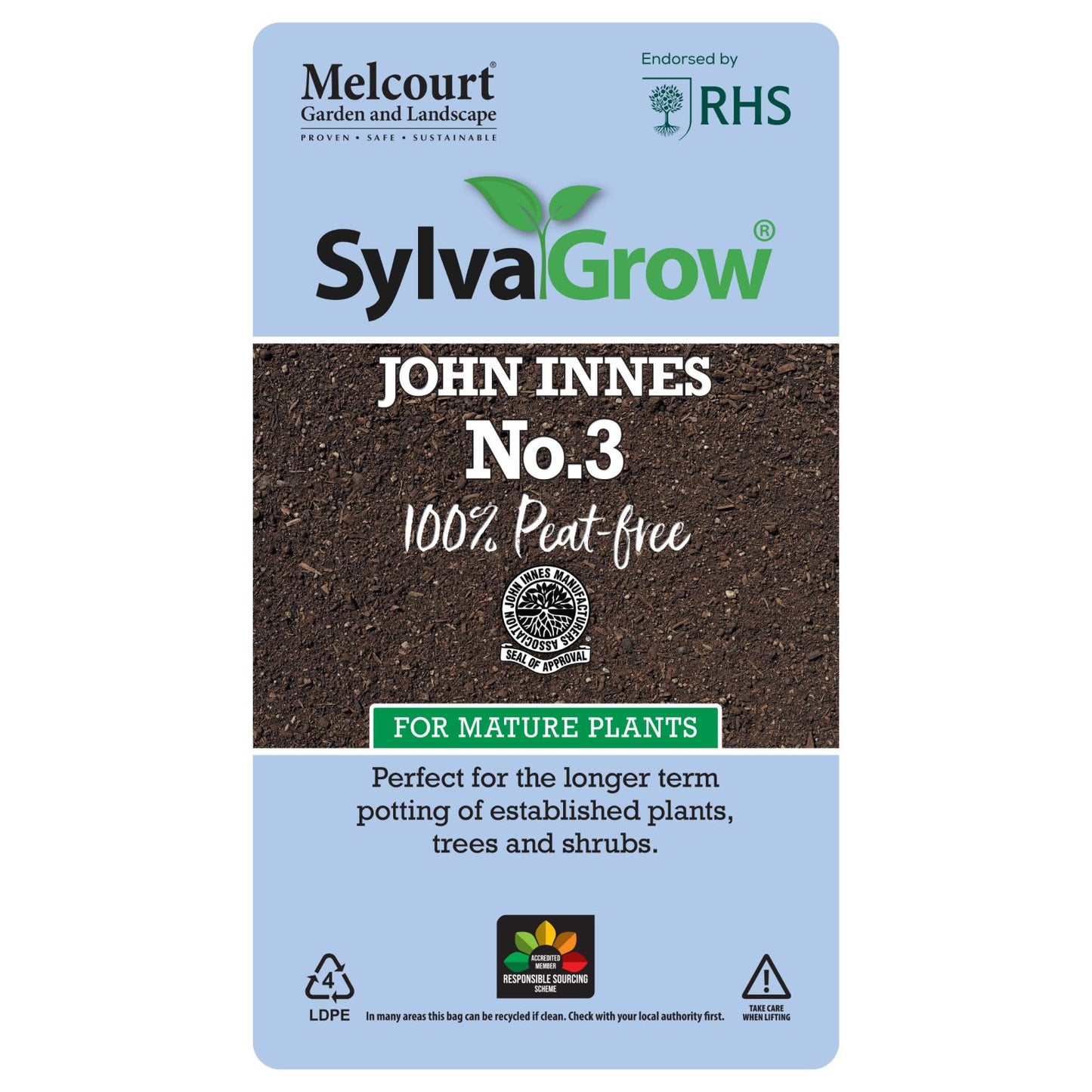 Melcourt 22Lt Bag of SylvaGrow® John Innes No.3 (Peat-free) For Mature Plants - RHS Endorsed AK Kin Garden Supplies