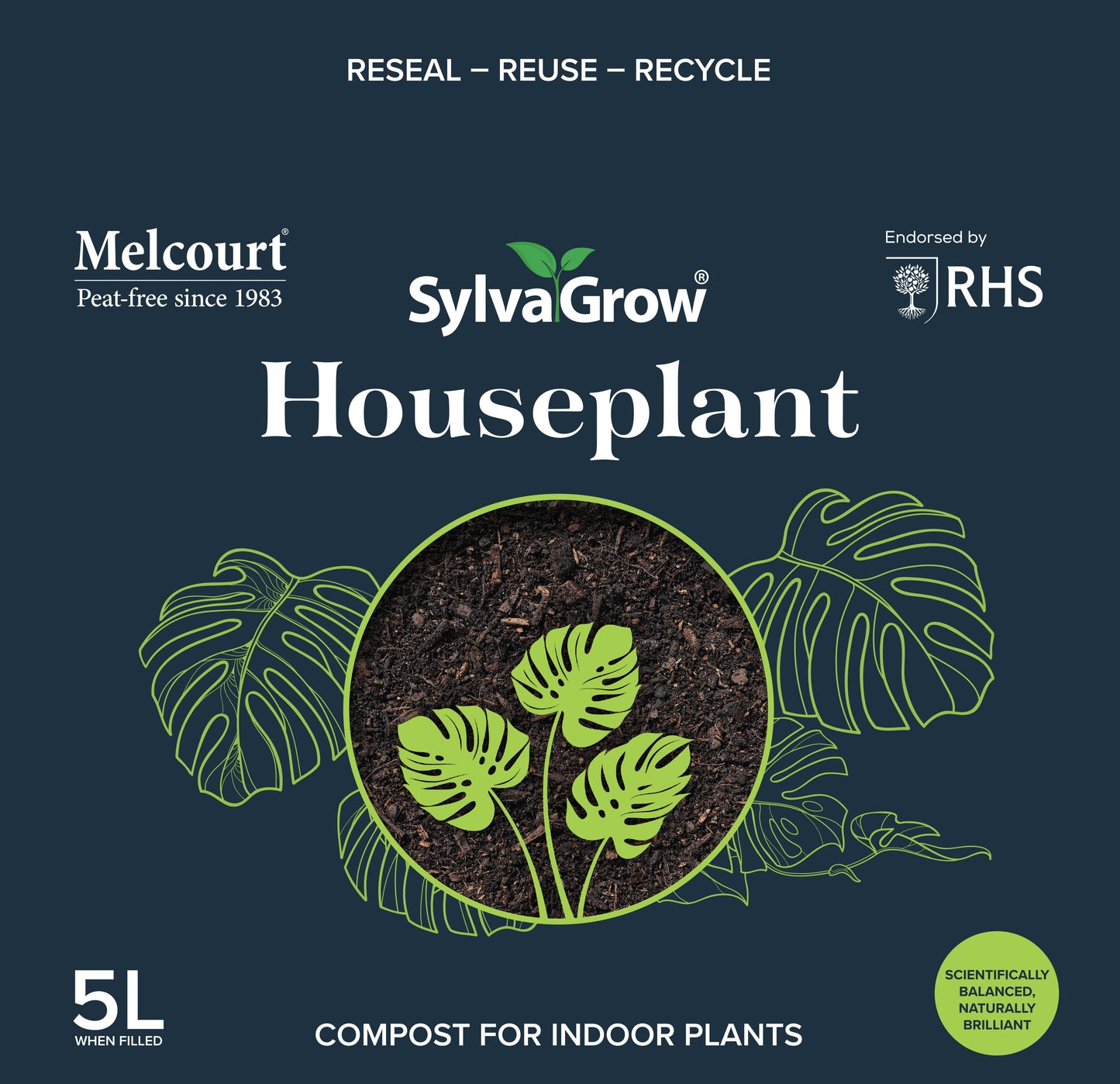 Melcourt SylvaGrow House Plant Peat Free Compost 5L House, Home & Garden