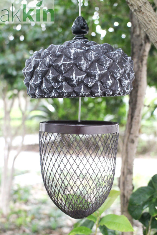Metal Hanging Acorn Bird Feeder - AK Kin Garden Supplies