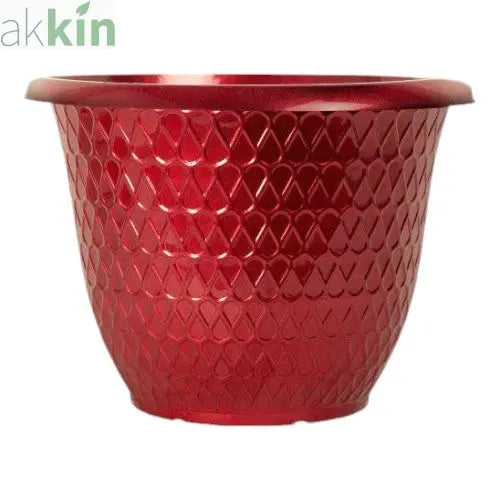 Minerva Plastic Planter 12.5' High Gloss Red AK Kin Garden Supplies
