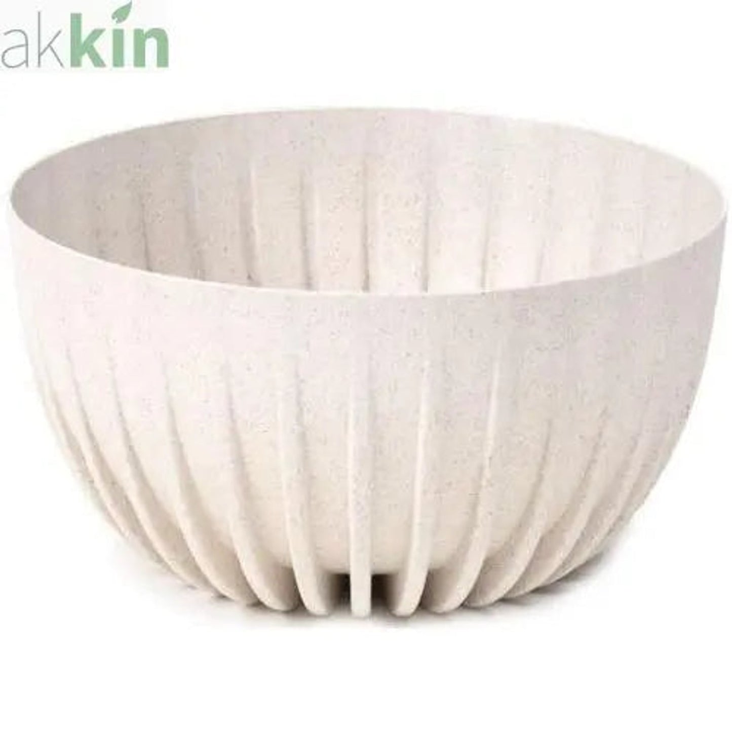 Mira ECO Wood Bowl 24cm White (Speckled) AK Kin Garden Supplies