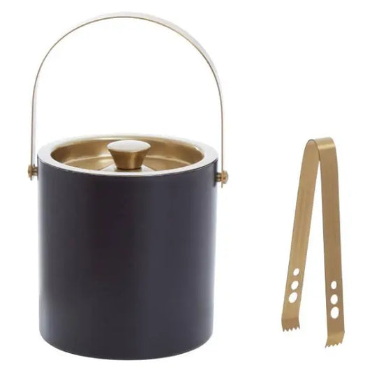Mixology Black And Gold Finish Ice Bucket AK Kin Garden Supplies