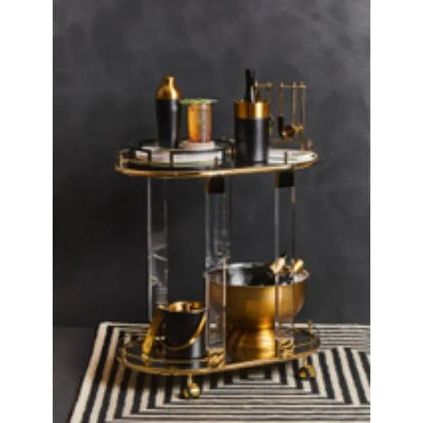 Mixology Black And Gold Finish Ice Bucket AK Kin Garden Supplies