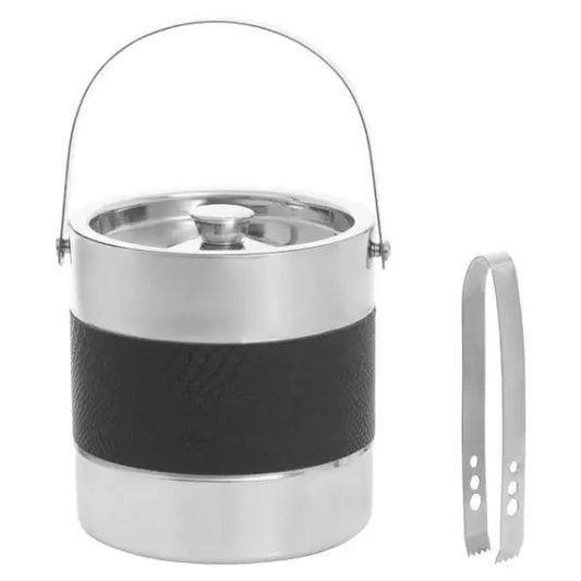 Mixology Silver Finish Ice Bucket With Tongs AK Kin Garden Supplies