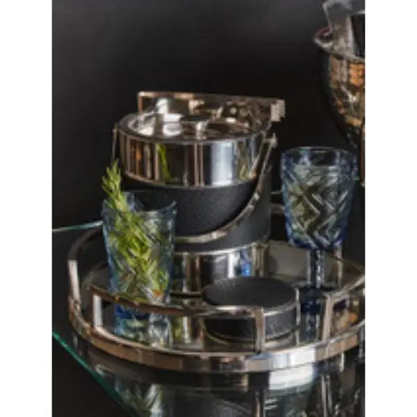 Mixology Silver Finish Ice Bucket With Tongs AK Kin Garden Supplies