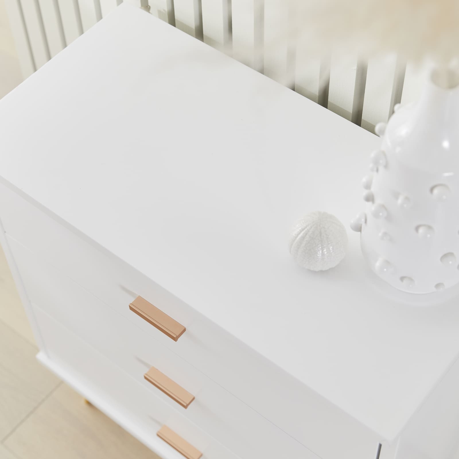 Monroe Solid Wood White Chest of 3 Drawers Fishe and Lilly