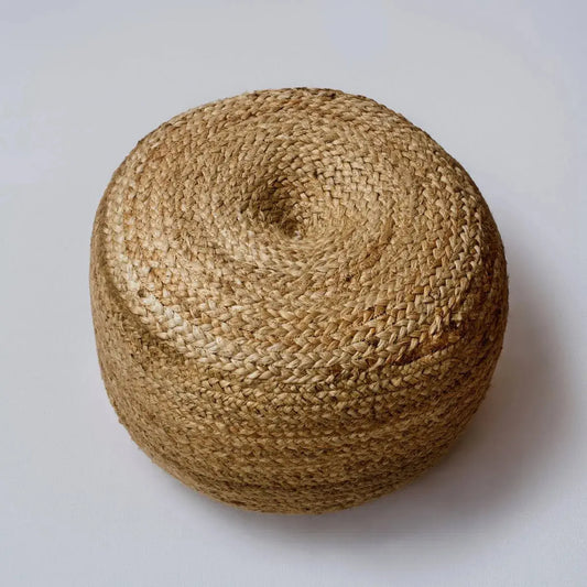 Natural Jute Pouffe 16 x 16 x 14 Inches AK Kin Garden Supplies