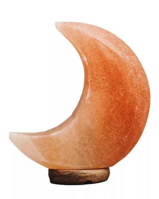 Nepal Crescent Moon Pink Natural Salt Lamp AK Kin Garden Supplies