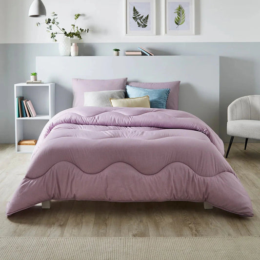 Night Lark® LINEN PRINT COVERLESS DUVET KING SIZE ALL YEAR 10.5tog - LILAC BLOOM House, Home & Garden