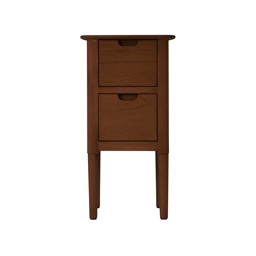 Norway Narrow Walnut Bedside Table Fishe and Lilly