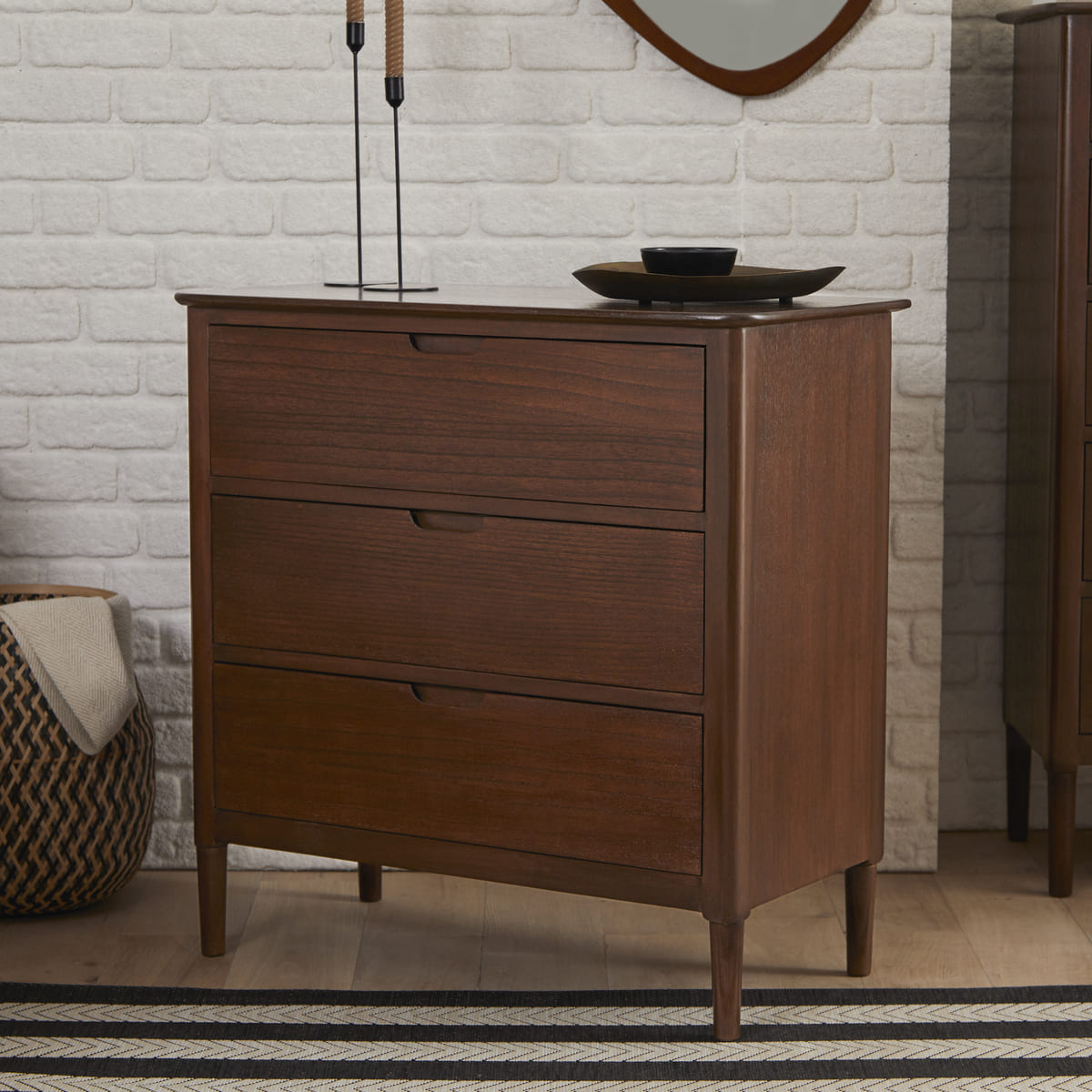 Norway Walnut Chest of 3 Drawers Fishe and Lilly