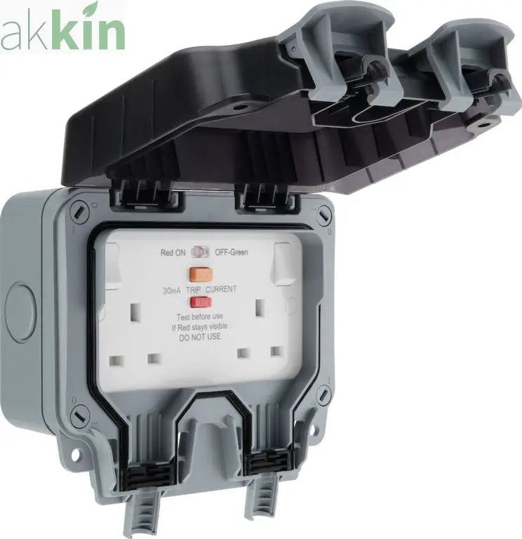 Outdoor Socket And RCD 2 Gang AK Kin Garden Supplies
