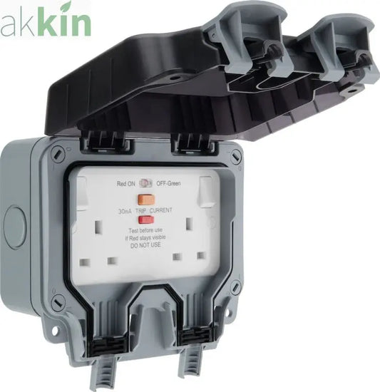 Outdoor Socket And RCD 2 Gang AK Kin Garden Supplies