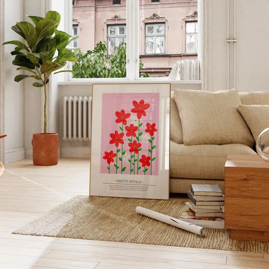 Pretty Petals' Flower Print Wall Art A3 AK Kin Garden Supplies