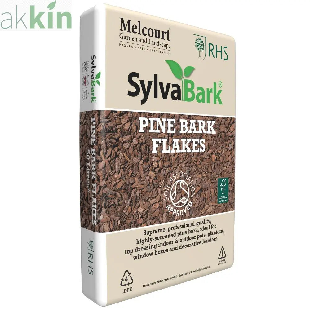 RHS Melcourt SylvaBark Pine Bark Flakes 50lt AK Kin Garden Supplies
