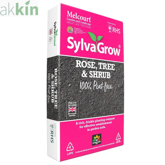 RHS Melcourt Sylvagrow Rose, Tree and Shrub Peat Free 40lt AK Kin Garden Supplies