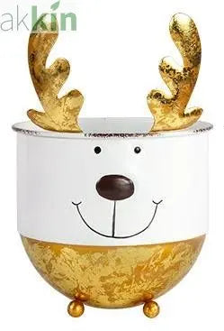 Reindeer Planter with Feet 16cm Gold AK Kin Garden Supplies