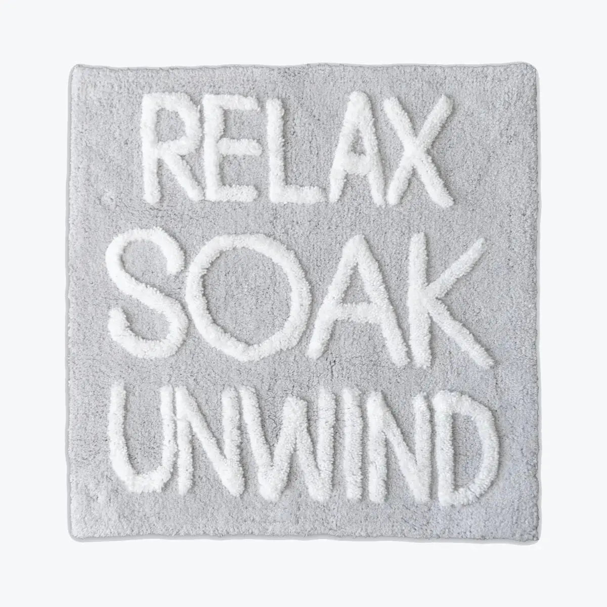 Relax Soak Unwind Tufted Square Bath Mat AK Kin Garden Supplies
