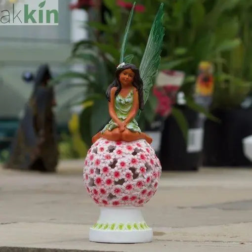 Resin Fairy Flower Ball with Solar Lights AK Kin Garden Supplies