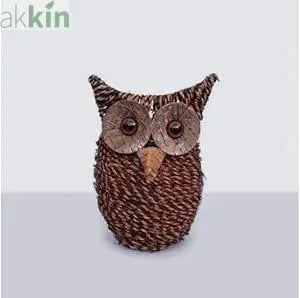 Rustic Woven Owl Planter - AK Kin Garden Supplies