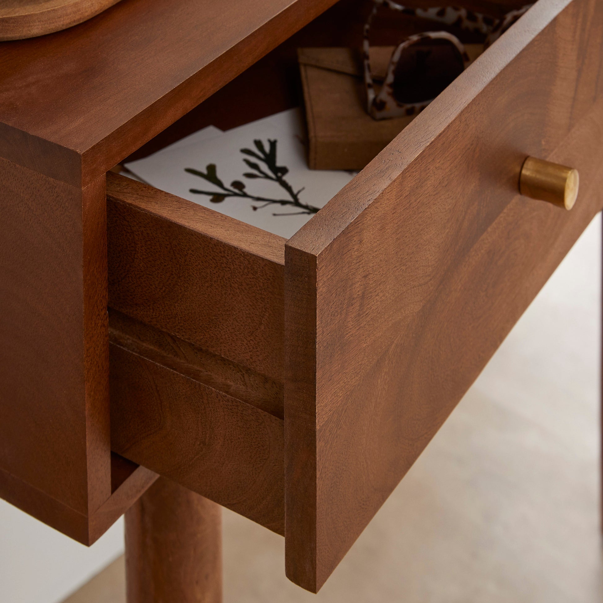Scandinavian Walnut Oslo Console, Dressing Table, and Desk Fishe and Lilly
