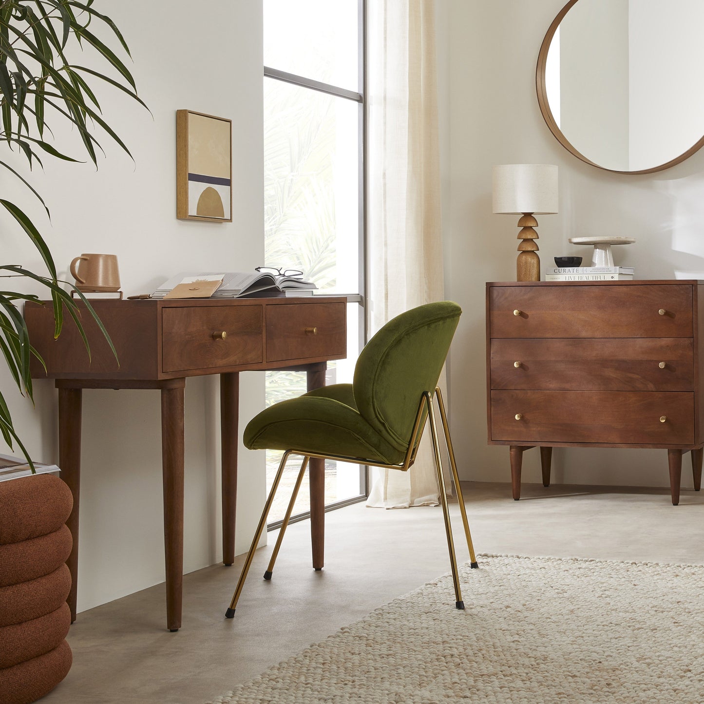 Scandinavian Walnut Oslo Console, Dressing Table, and Desk Fishe and Lilly