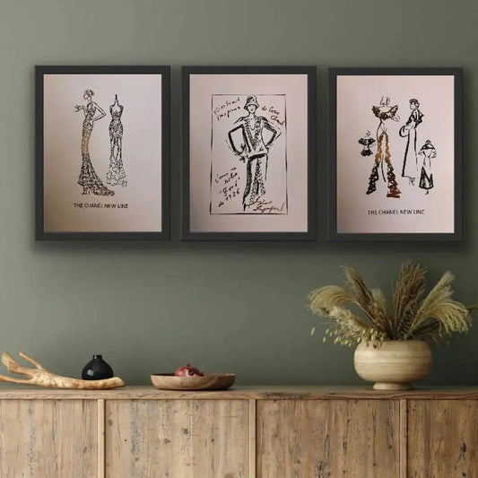 Set of 3 Prints, CoCo Chanel Foil Prints Wall Art A5 AK Kin Garden Supplies
